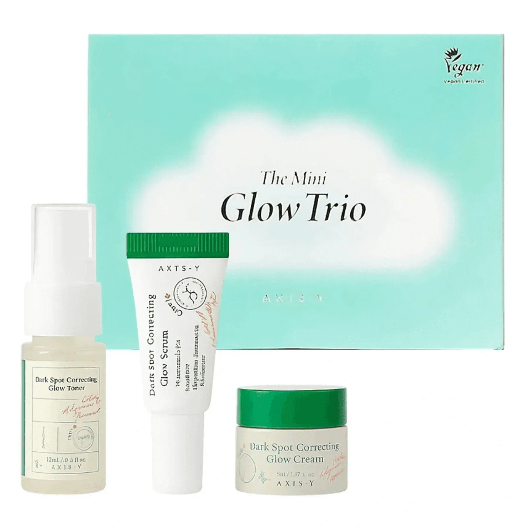 Набір мініатюр косметики для сяйва шкіри AXIS-Y The Mini Glow Trio 3 в 1