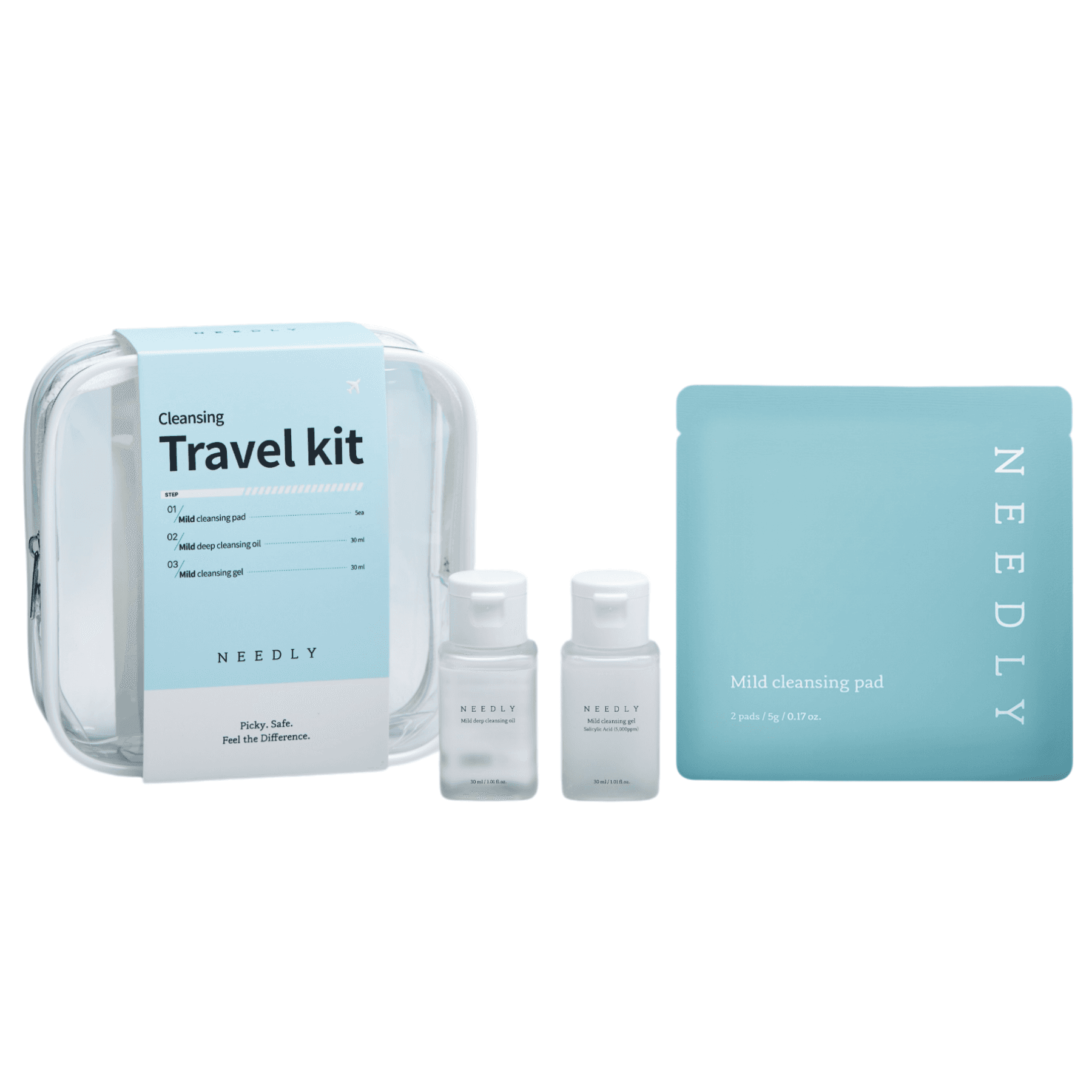Дорожній набір мініатюр для очищення шкіри Needly Cleansing Travel Kit 3 в 1