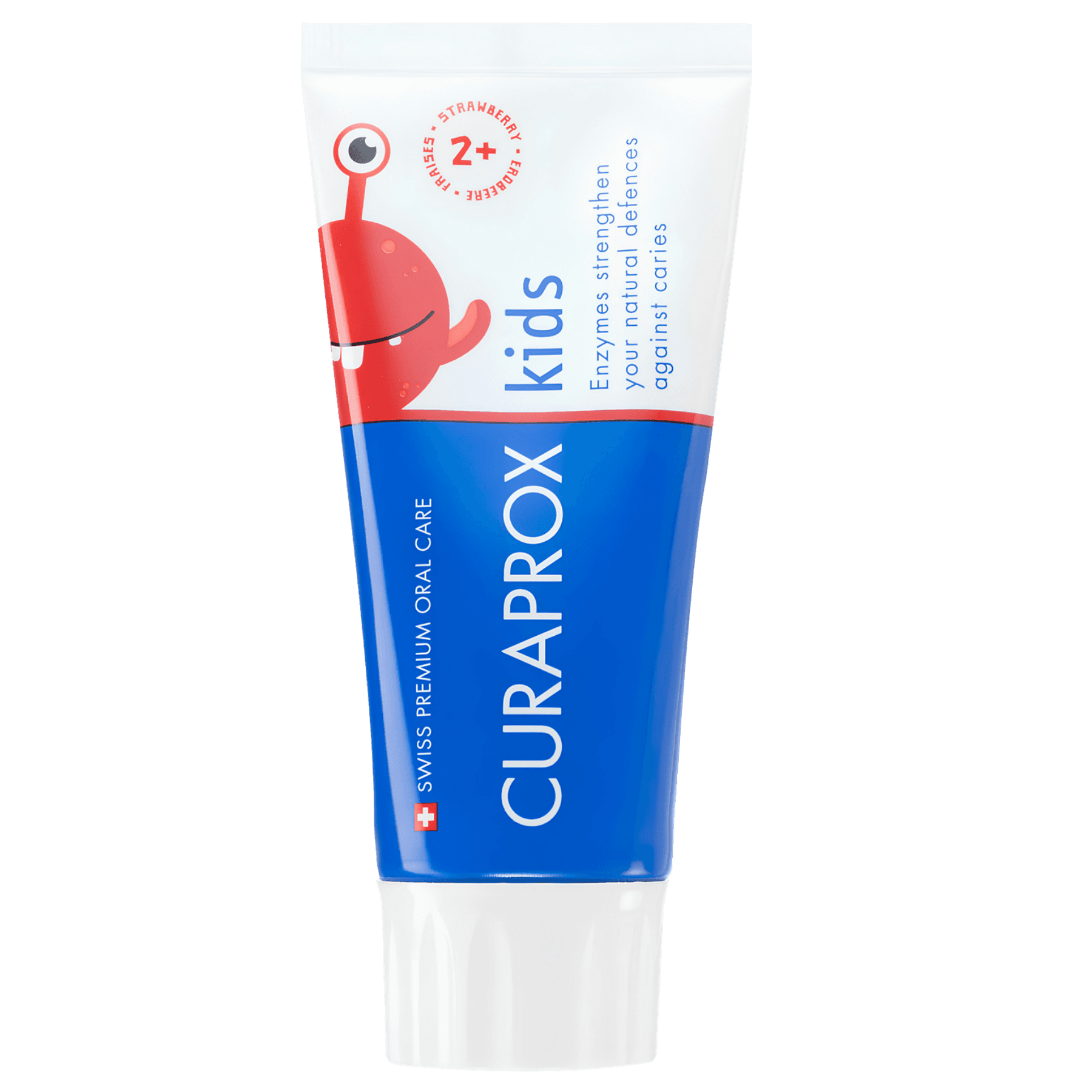Дитяча зубна паста з фтором та смаком полуниці з 2-х років CURAPROX Kids Strawberry 10 мл, Мініатюра