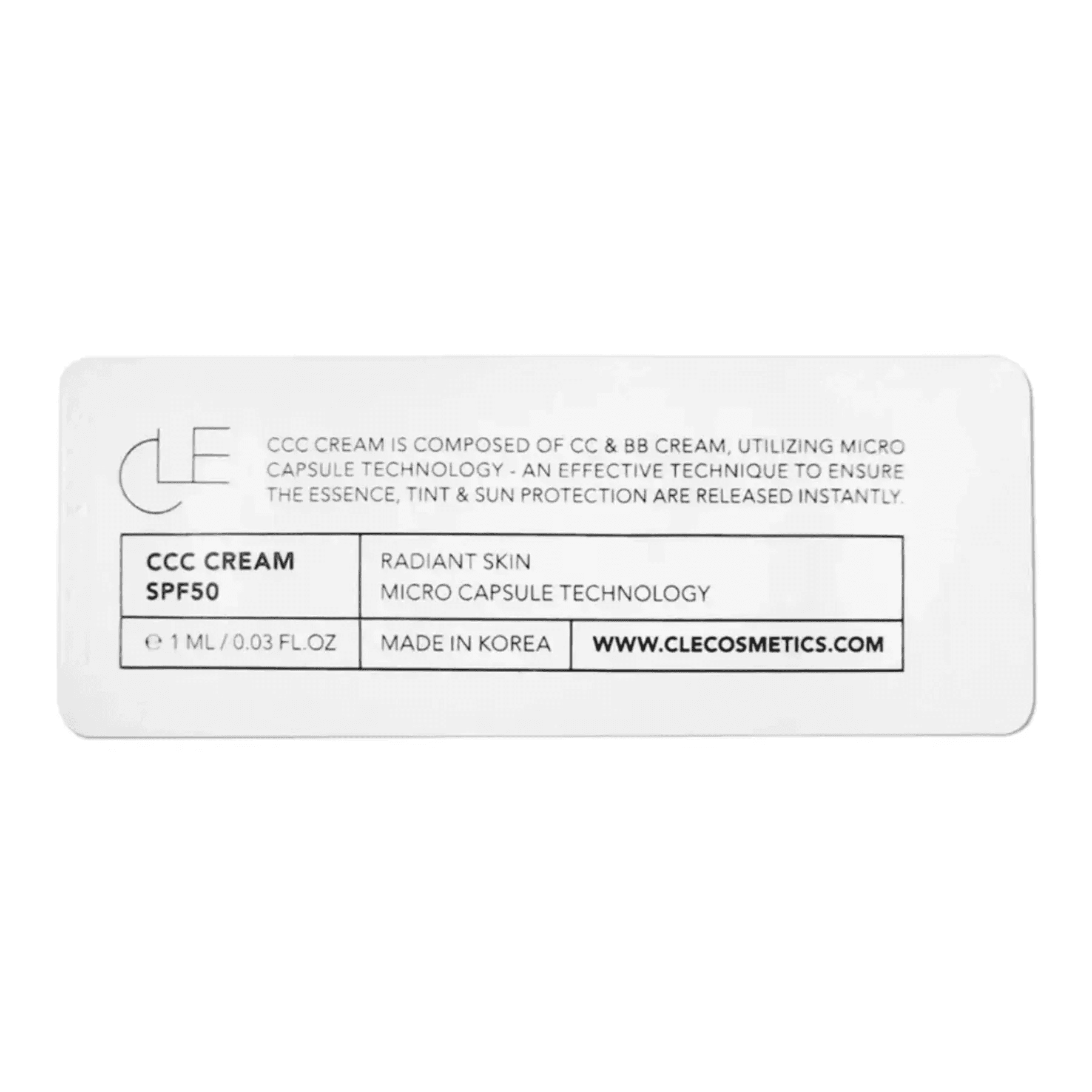 Мультифункціональний тональний CCC крем CLE CCC Cream Тестер 1 мл, Neutral Fair 101