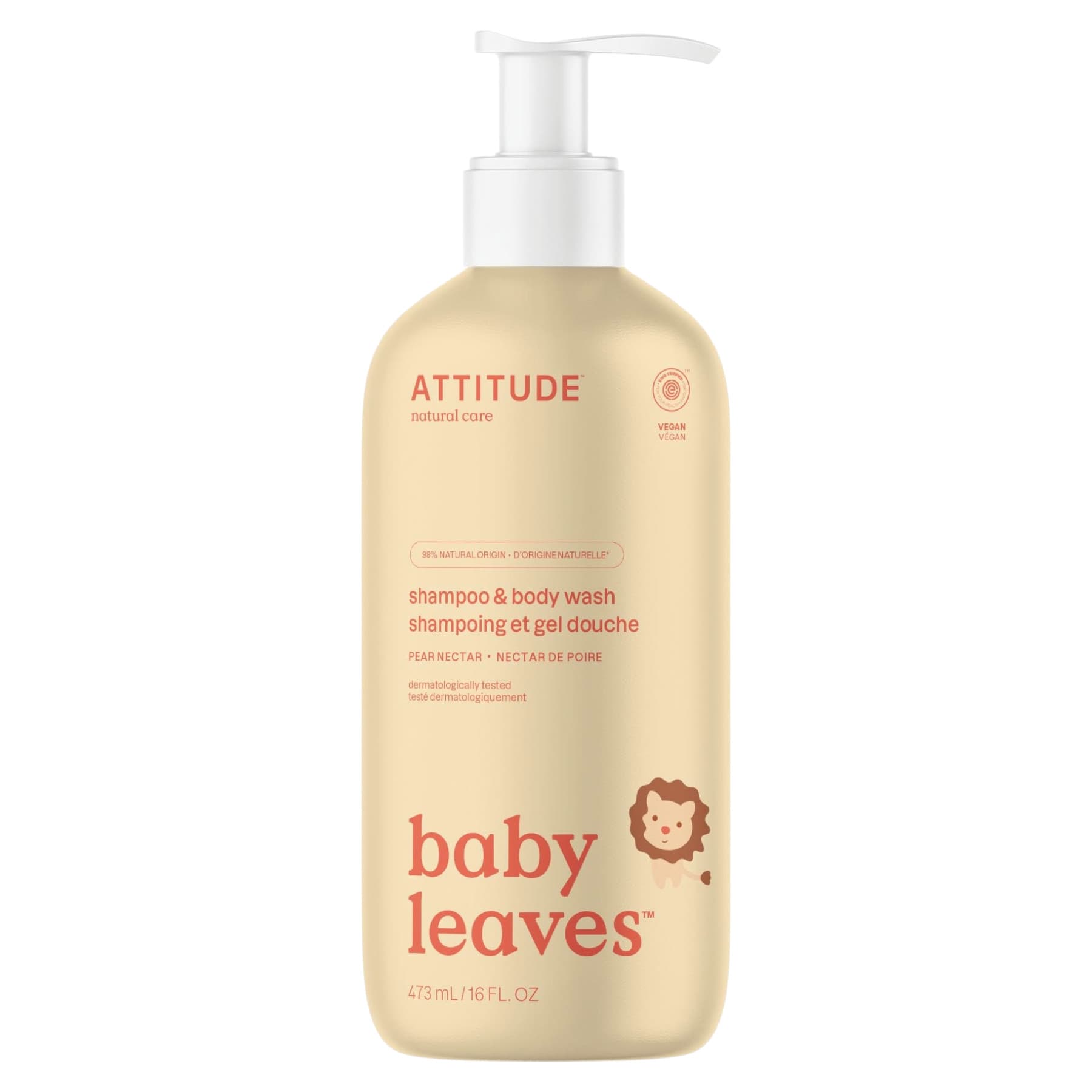 Гель-шампунь для миття тіла та волосся "Грушевий нектар" Attitude Baby Leaves 473 мл