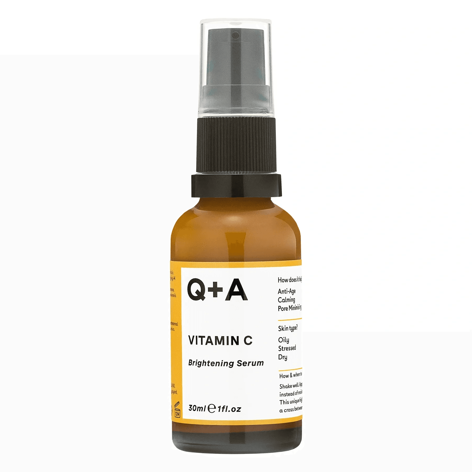 Освітлювальна сироватка для обличчя Q+A Vitamin C 30 мл