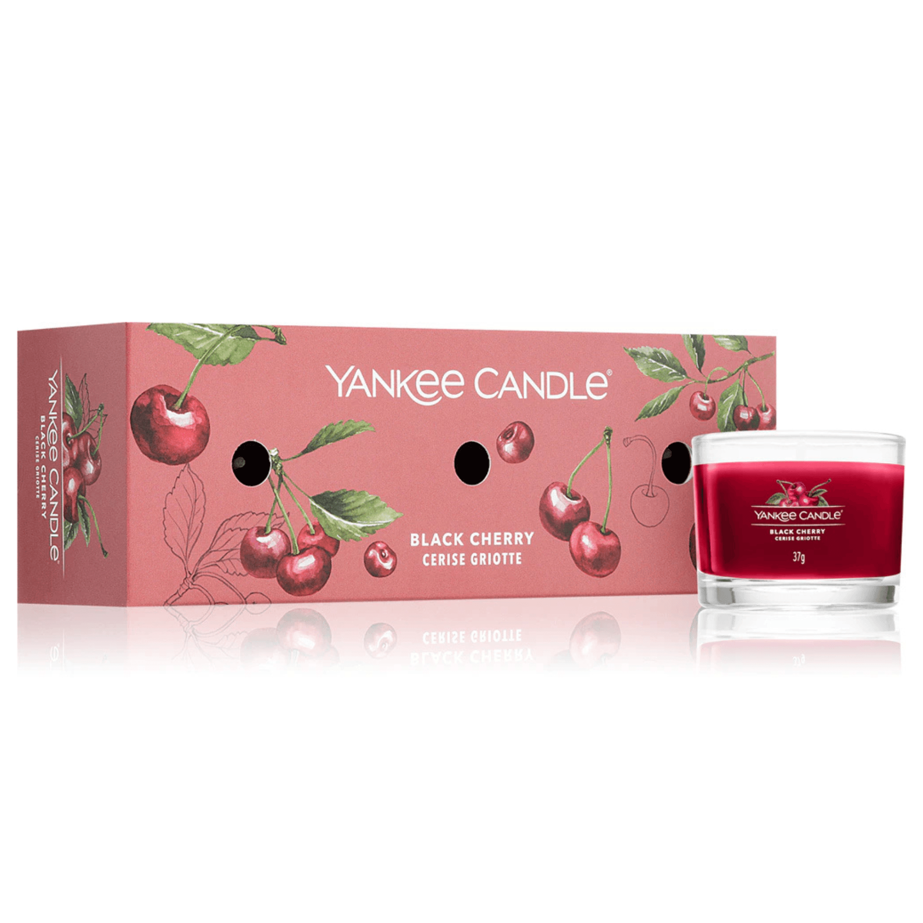 Подарунковий набір із 3 свічок Yankee Candle "Чорна Вишня" Black Cherry 3 шт * 37 г