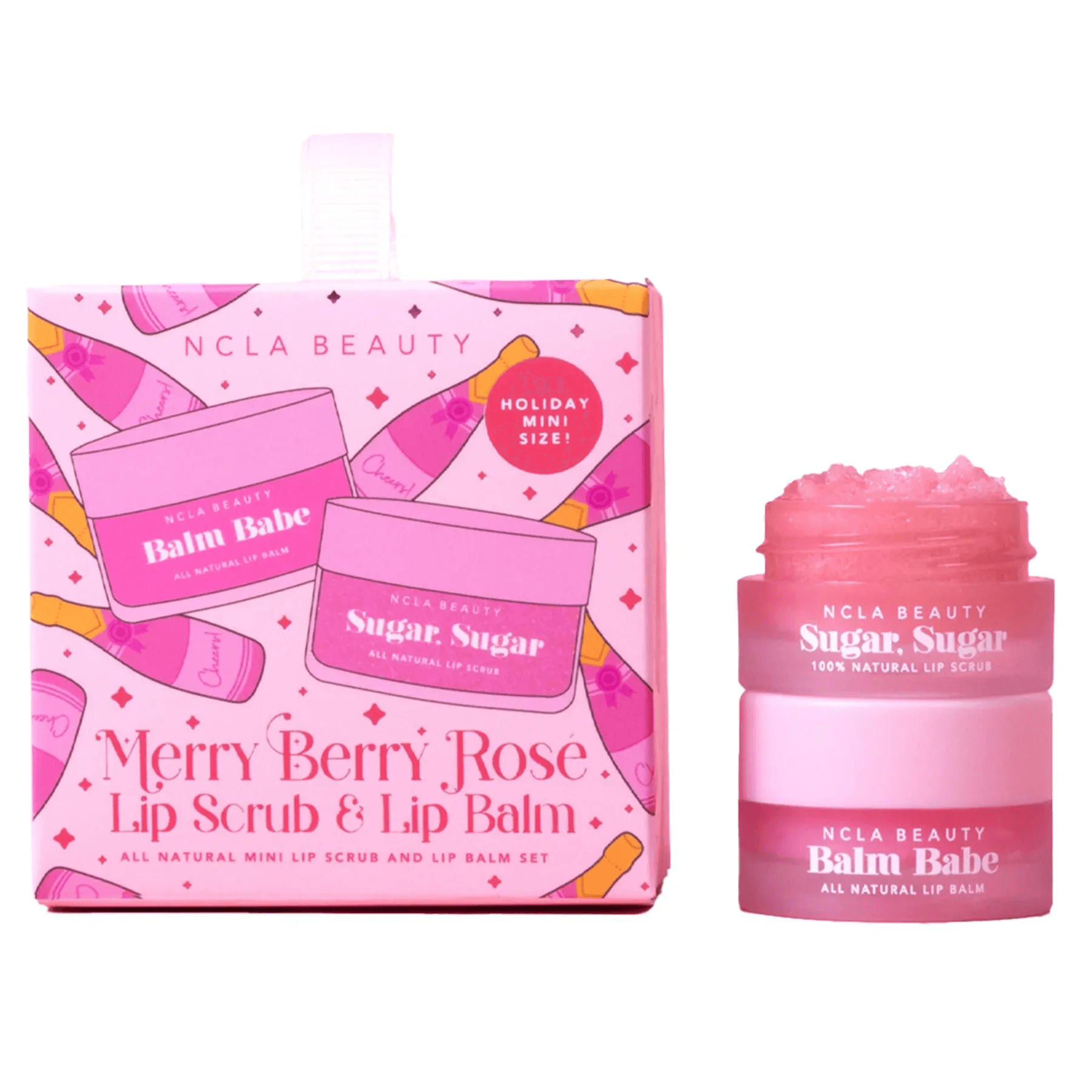 Подарунковий міні-набір «Різдвяне Розе» NCLA Beauty Merry Berry Rose Ornament Lip Care Set 2 в 1