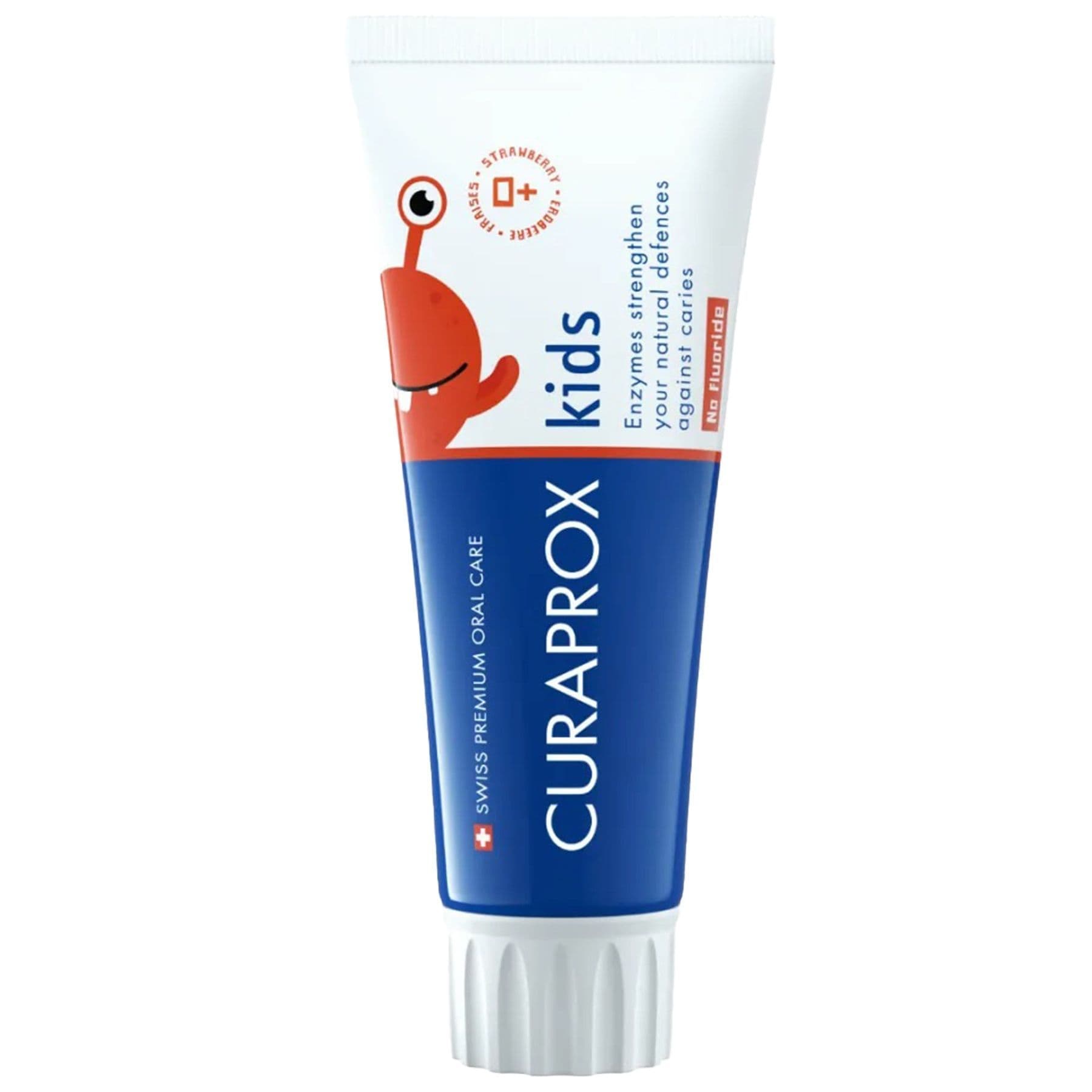 Дитяча зубна паста без фтору зі смаком полуниці з 0 років CURAPROX Kids Strawberry 60 мл