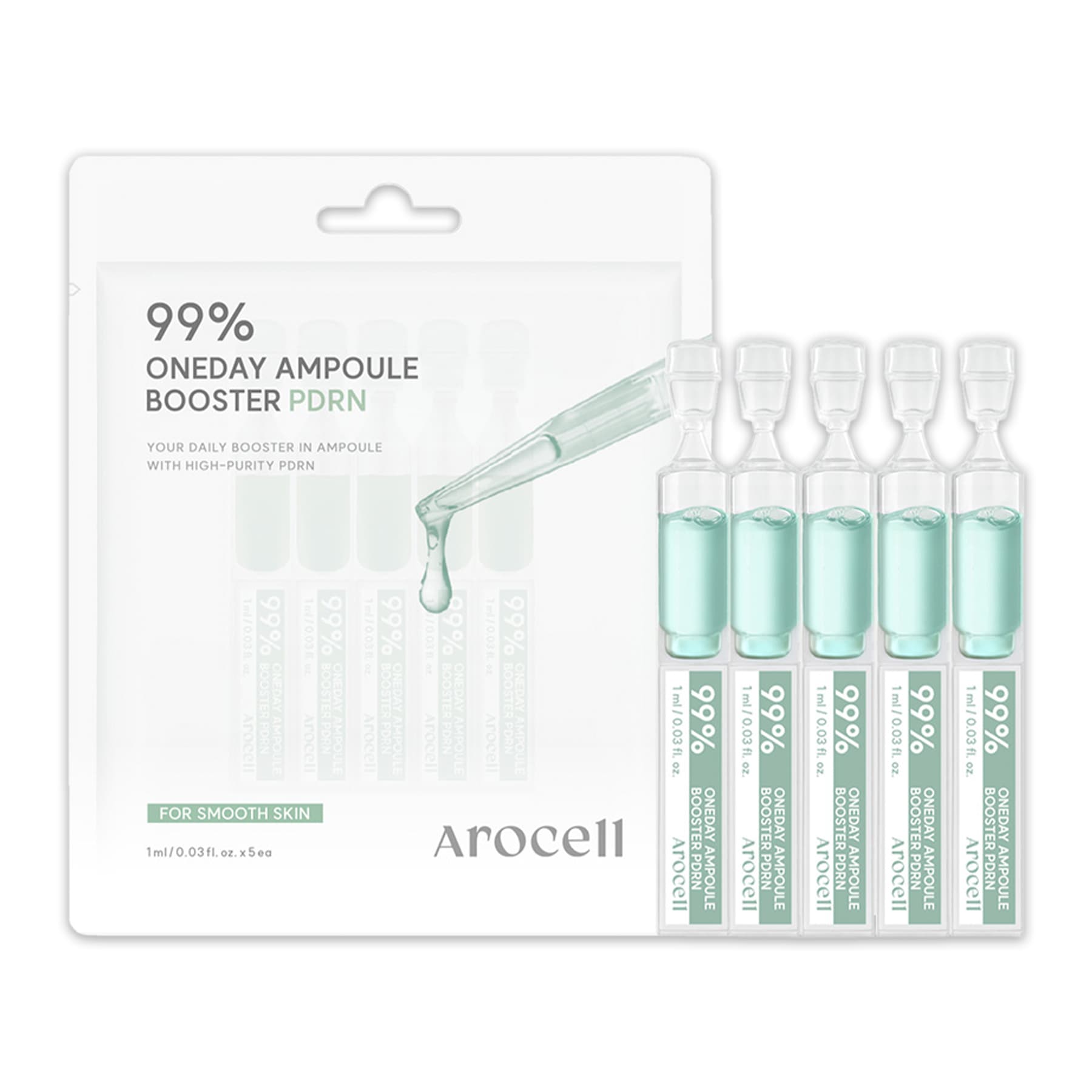 Бустер-сироватка з полінуклеотидами Arocell 99% Oneday Booster Ampoule PDRN 1 мл * 5 шт