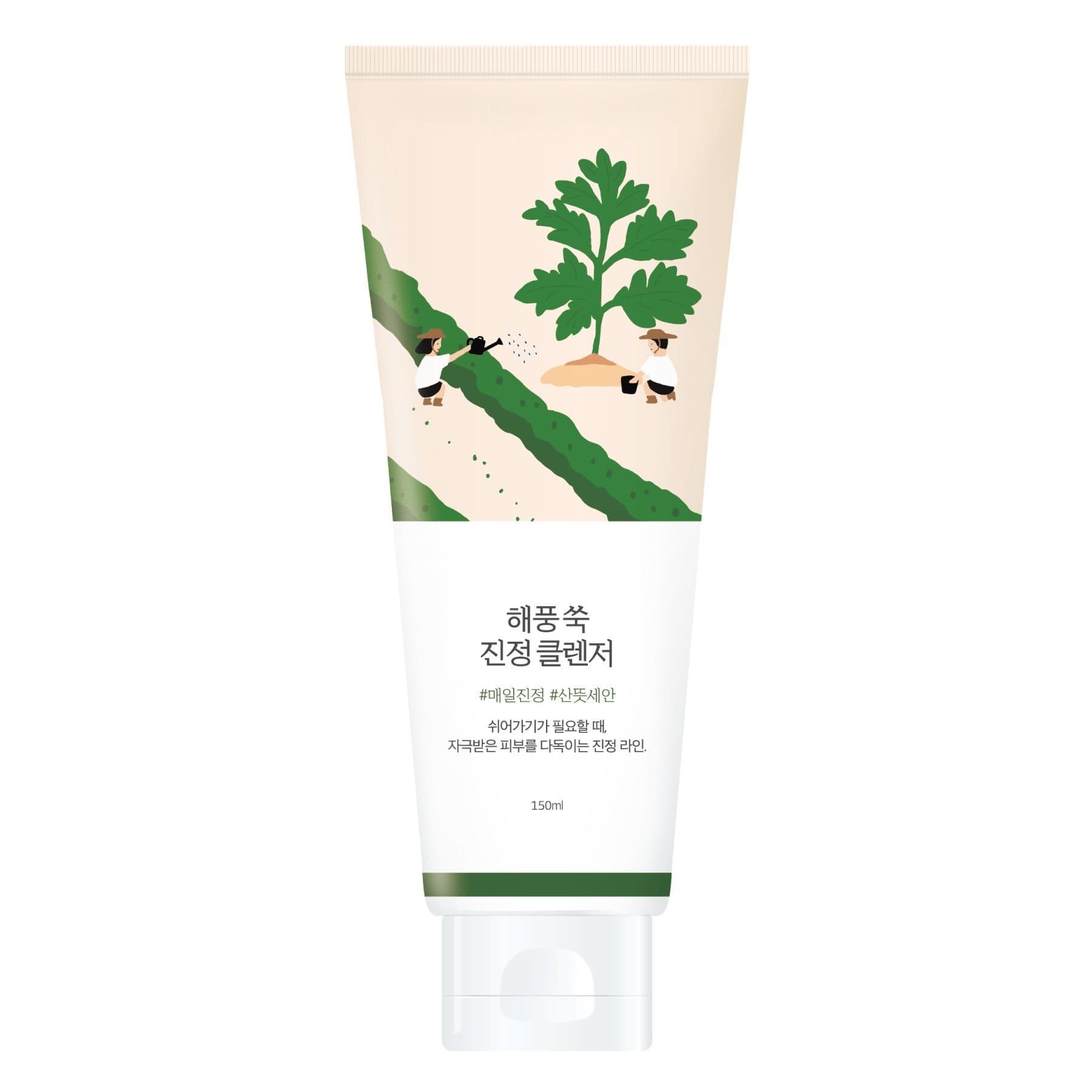Заспокійлива очищувальна пінка з морським полином ROUND LAB Mugwort Calming Cleanser 150 мл
