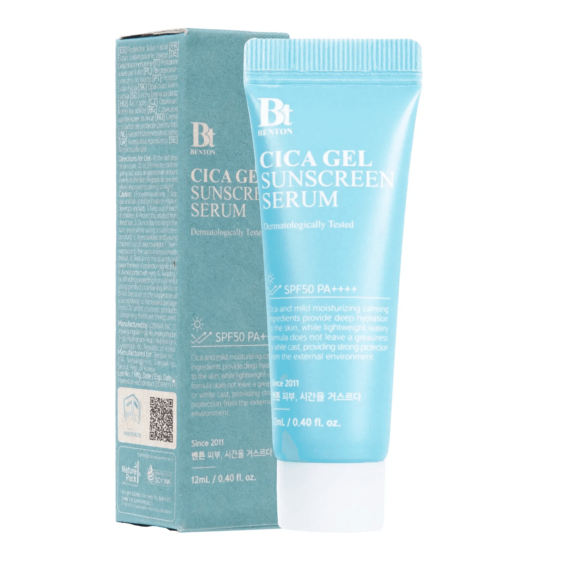 Зволожувальна сонцезахисна крем-сироватка з центелою Benton CICA Gel Sunscreen Serum SPF50 PA++++ 12 мл, Мініатюра