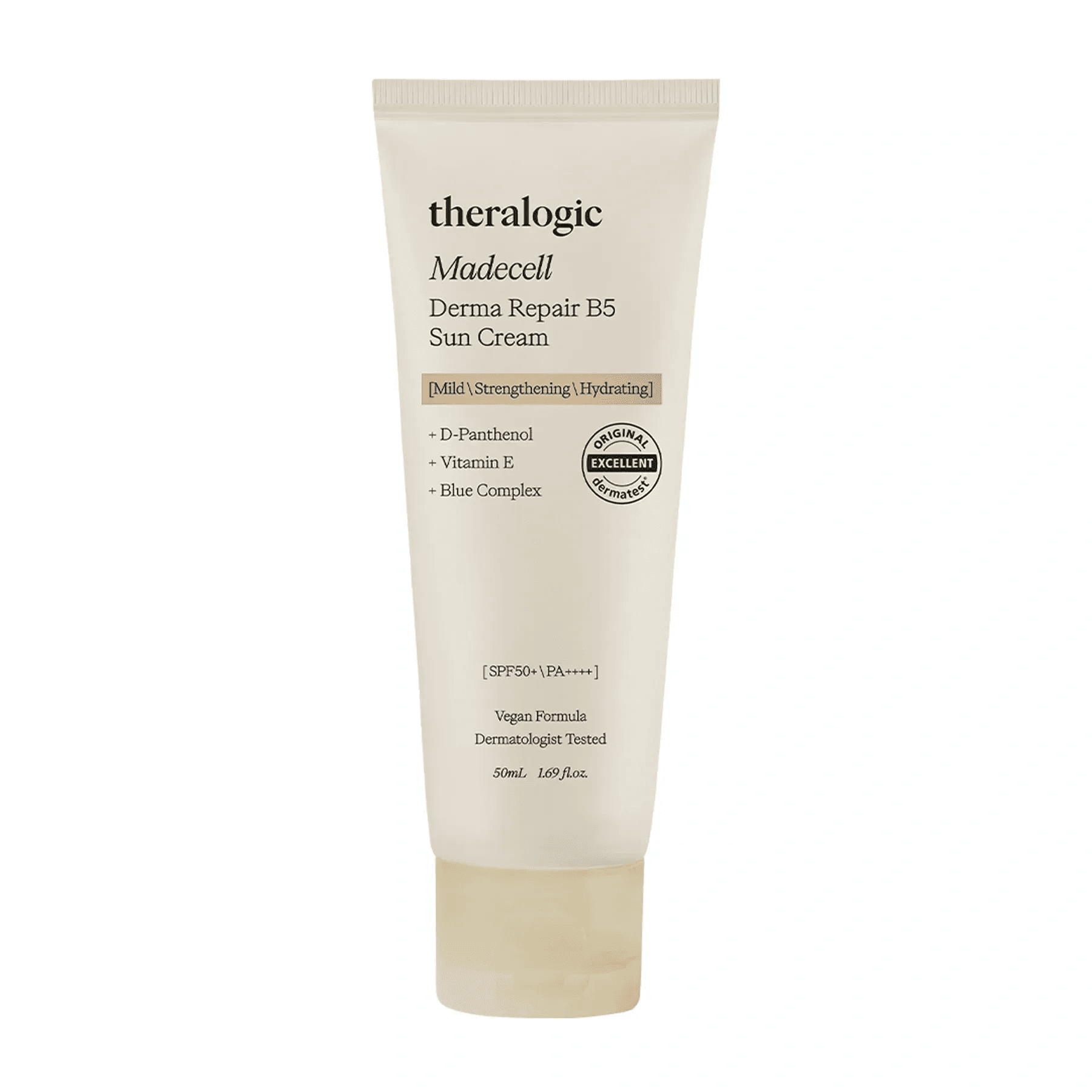 Сонцезахисний крем для обличчя з освітлювальним ефектом Theralogic Madecell Derma Repair B5 Sun Cream SPF50+ 50 мл