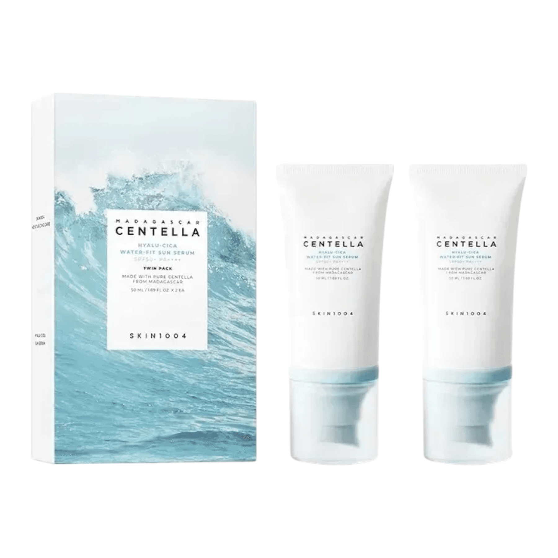 Набір сонцезахисних сироваток SKIN1004 Hyalu-Cica Water-Fit Sun Serum SPF50+ PA++++ 2 шт * 50 мл