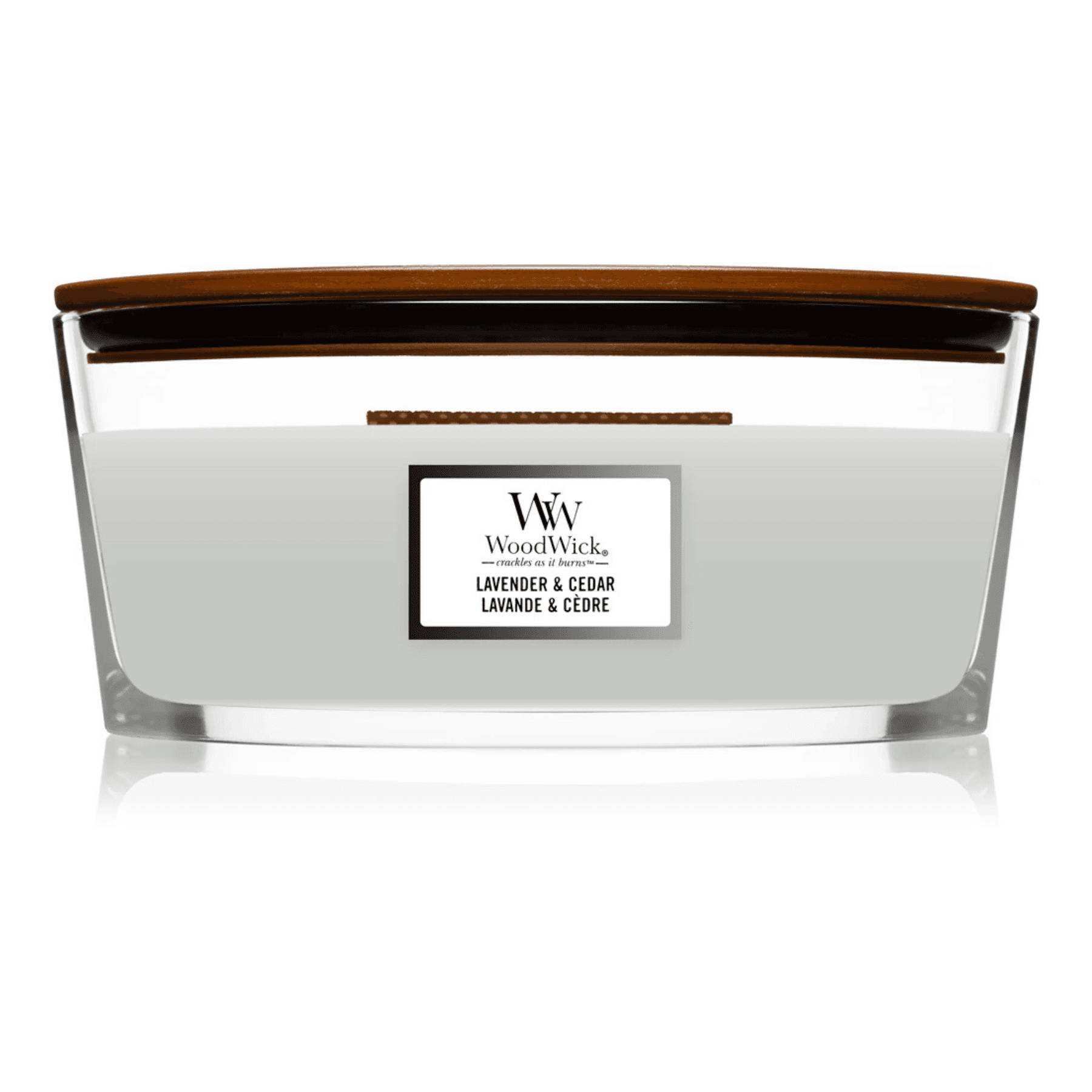 Ароматична свічка з ароматом кипариса, перцю і лимону Woodwick Lavender & Cedar 453 г