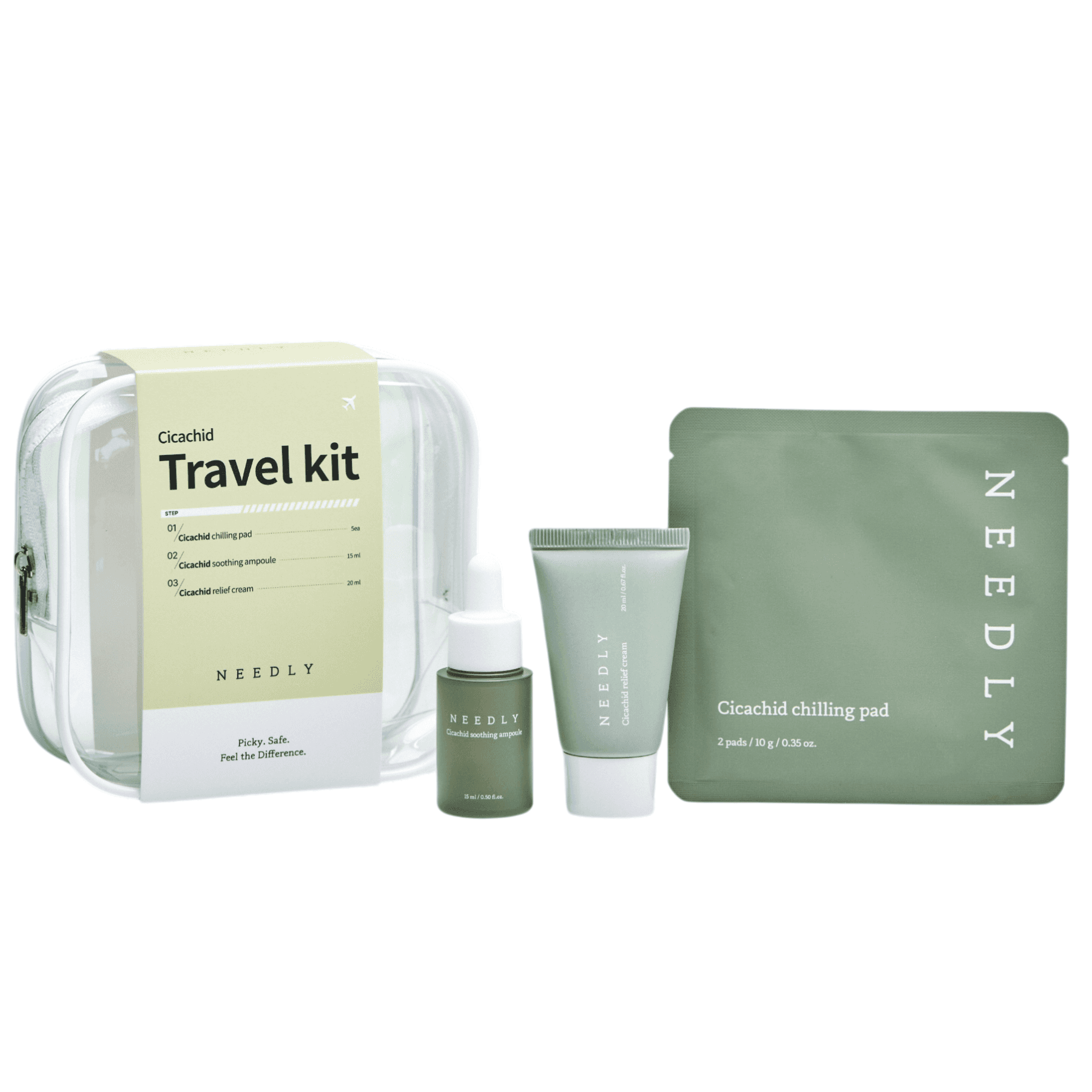 Дорожній набір мініатюр з центелою Needly Cicachid Travel Kit 3 в 1