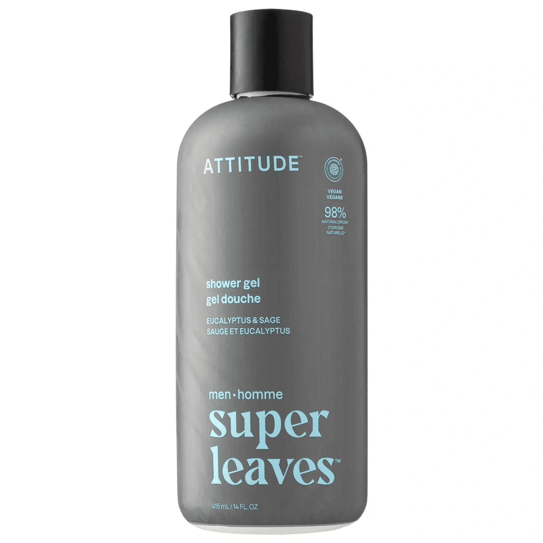 Гель для душу чоловічий "Евкаліпт і Шавлія" Super leaves Attitude 415 мл