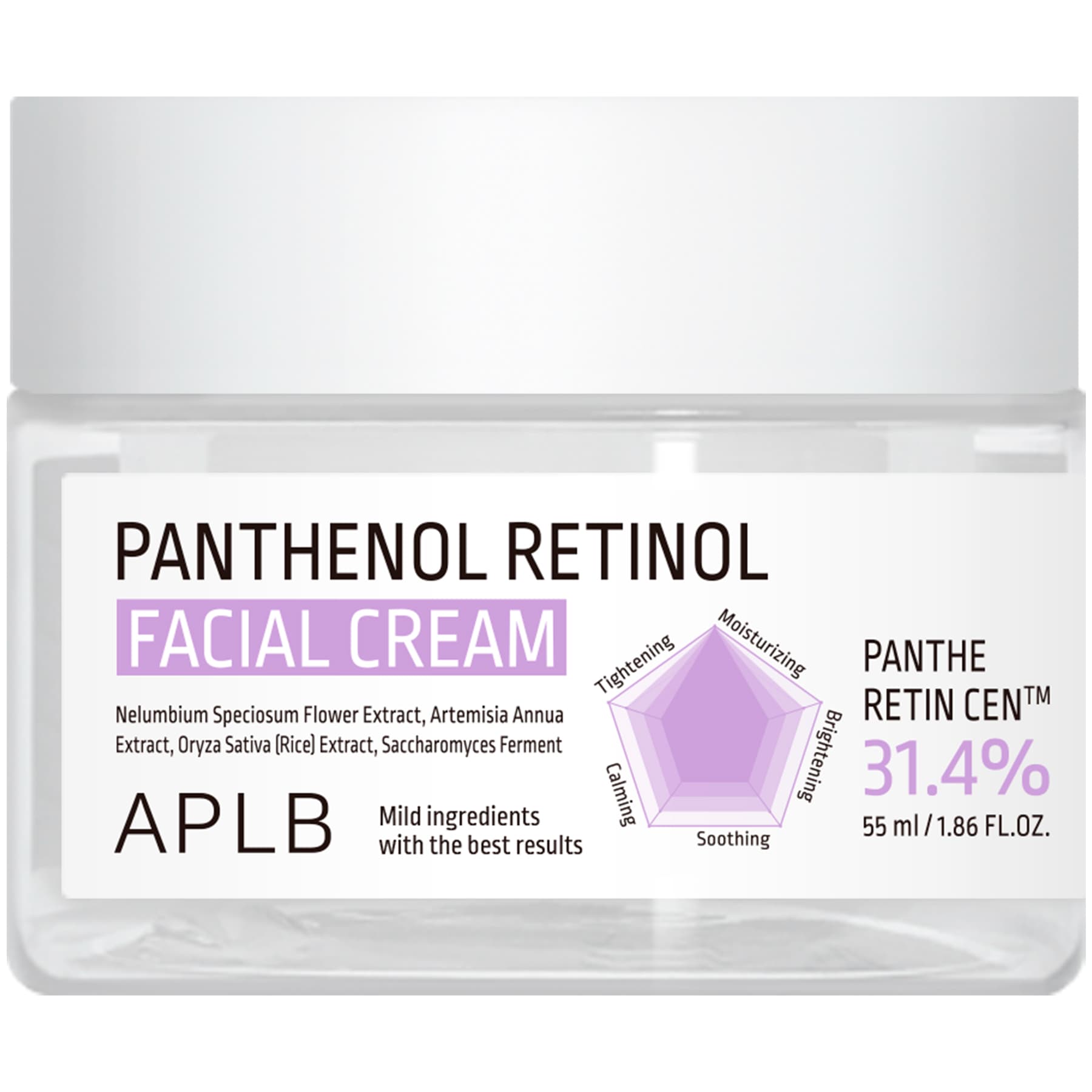 Омолоджувальний крем для обличчя з пантенолом і ретинолом APLB Panthenol Retinol Facial Cream 55 мл