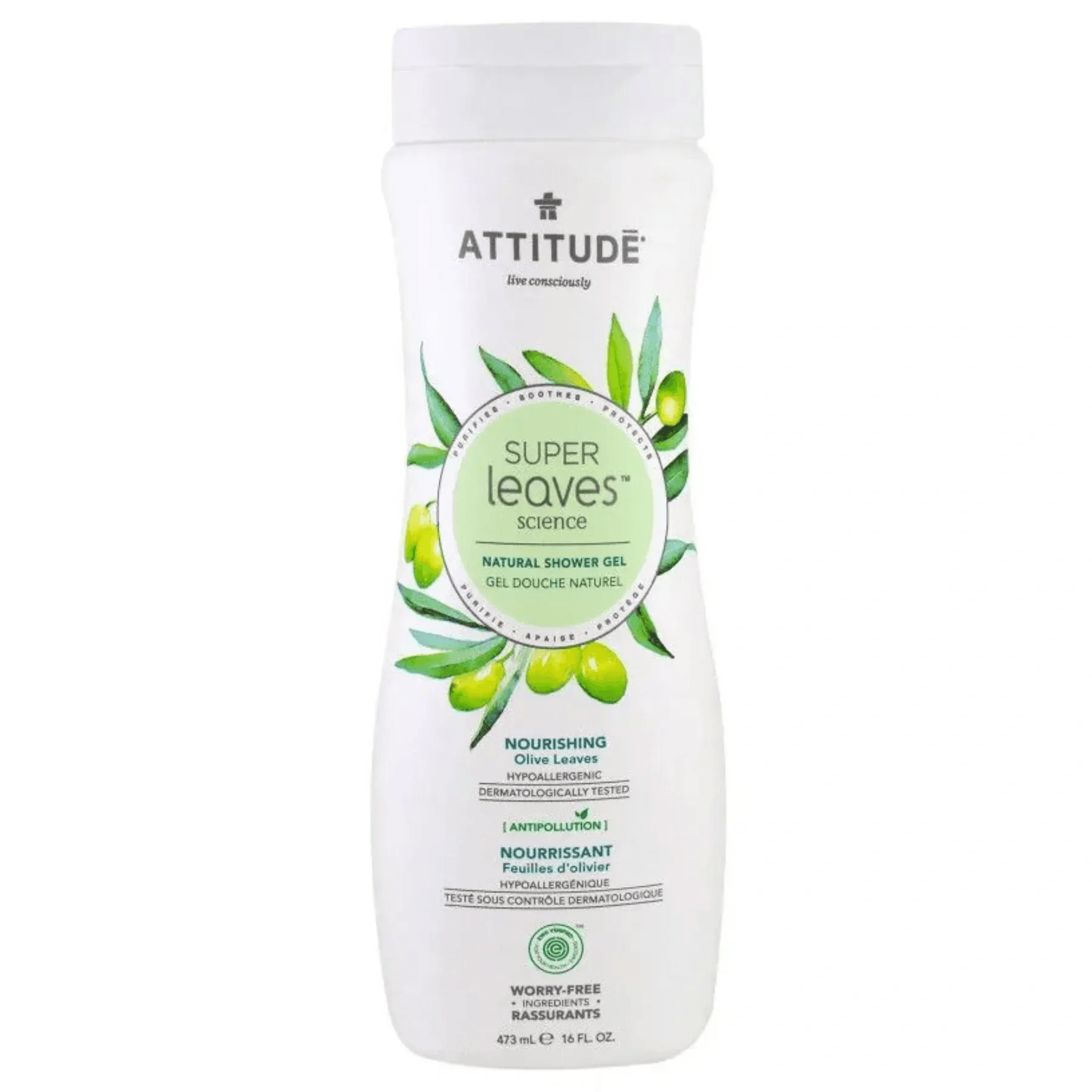 Гель для душу "Живлення" Super leaves Attitude 473 мл