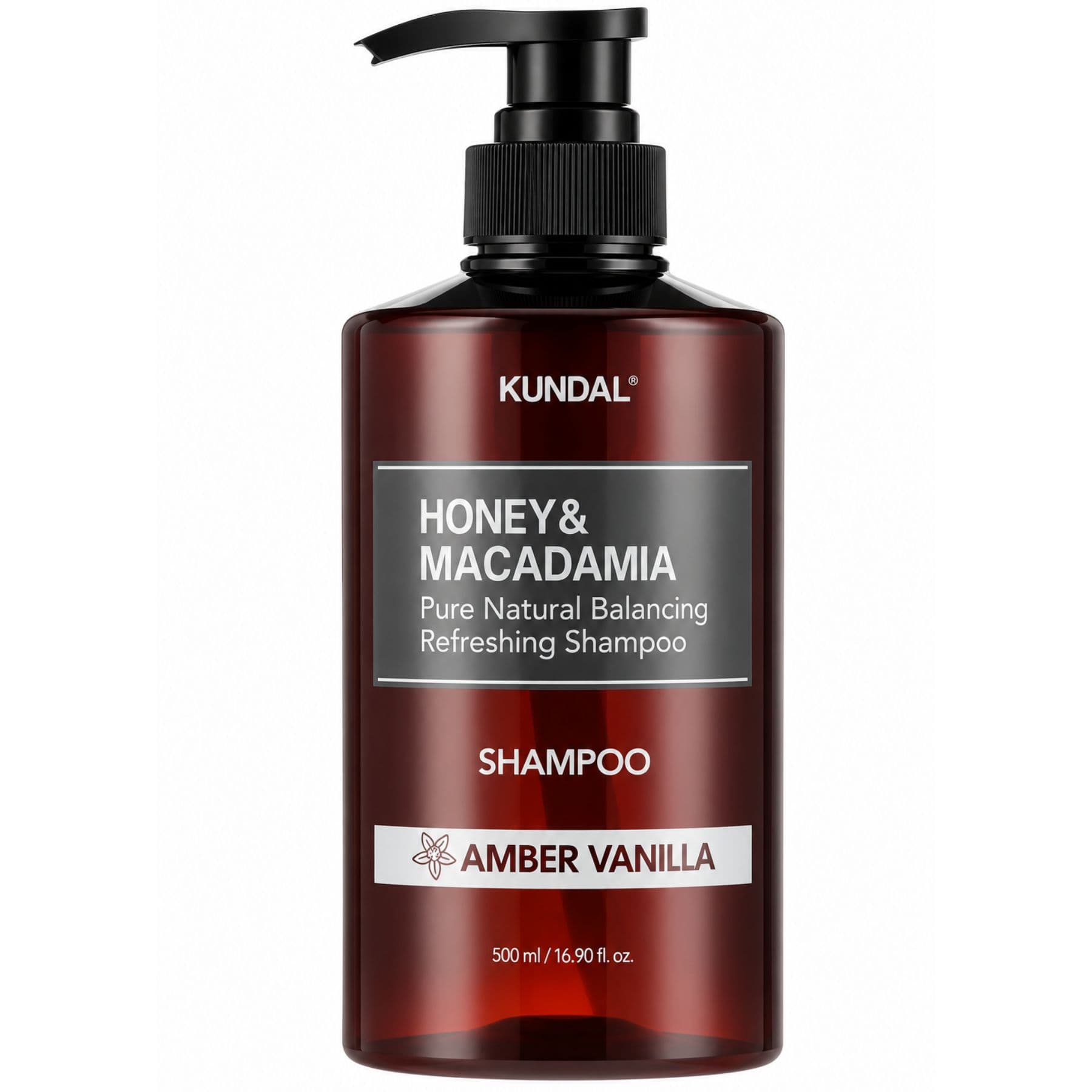 Натуральний парфумований шампунь KUNDAL Honey & Macadamia Nature Shampoo Amber Vanilla 500 мл