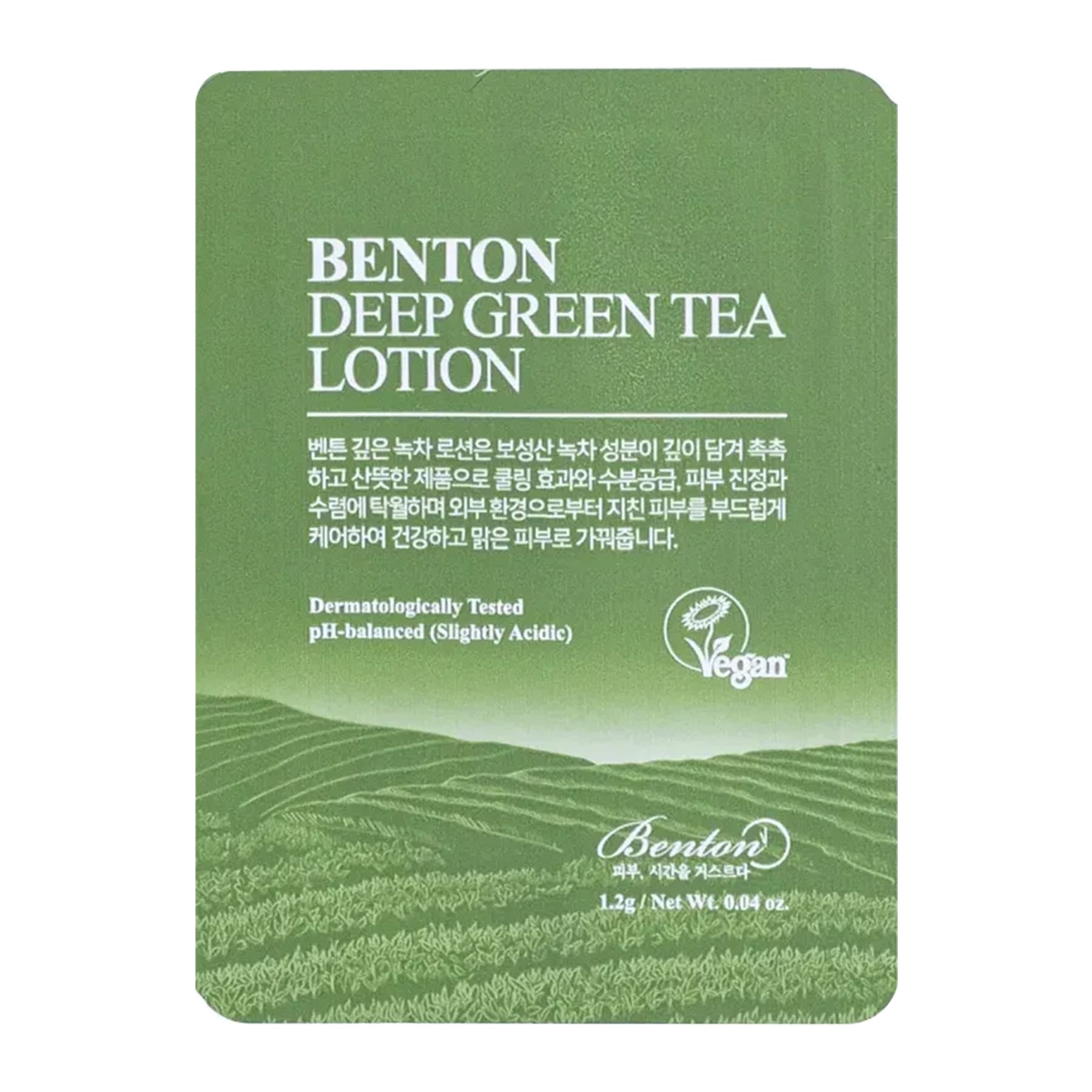 Легкий заспокійливий крем гель з зеленим чаєм Benton Deep Green Tea Lotion 1.2 г Пробник