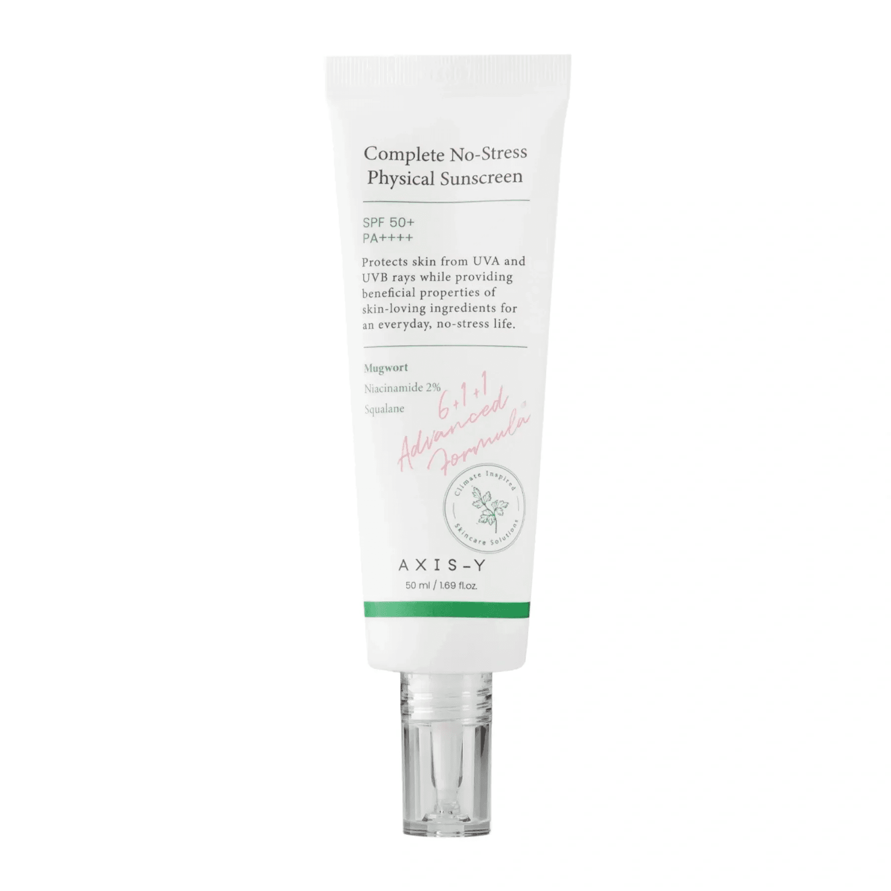 Сонцезахисний крем із фізичними фільтрами AXIS-Y Complete No-Stress pHysical Sunscreen SPF50+ PA++++ 50 мл