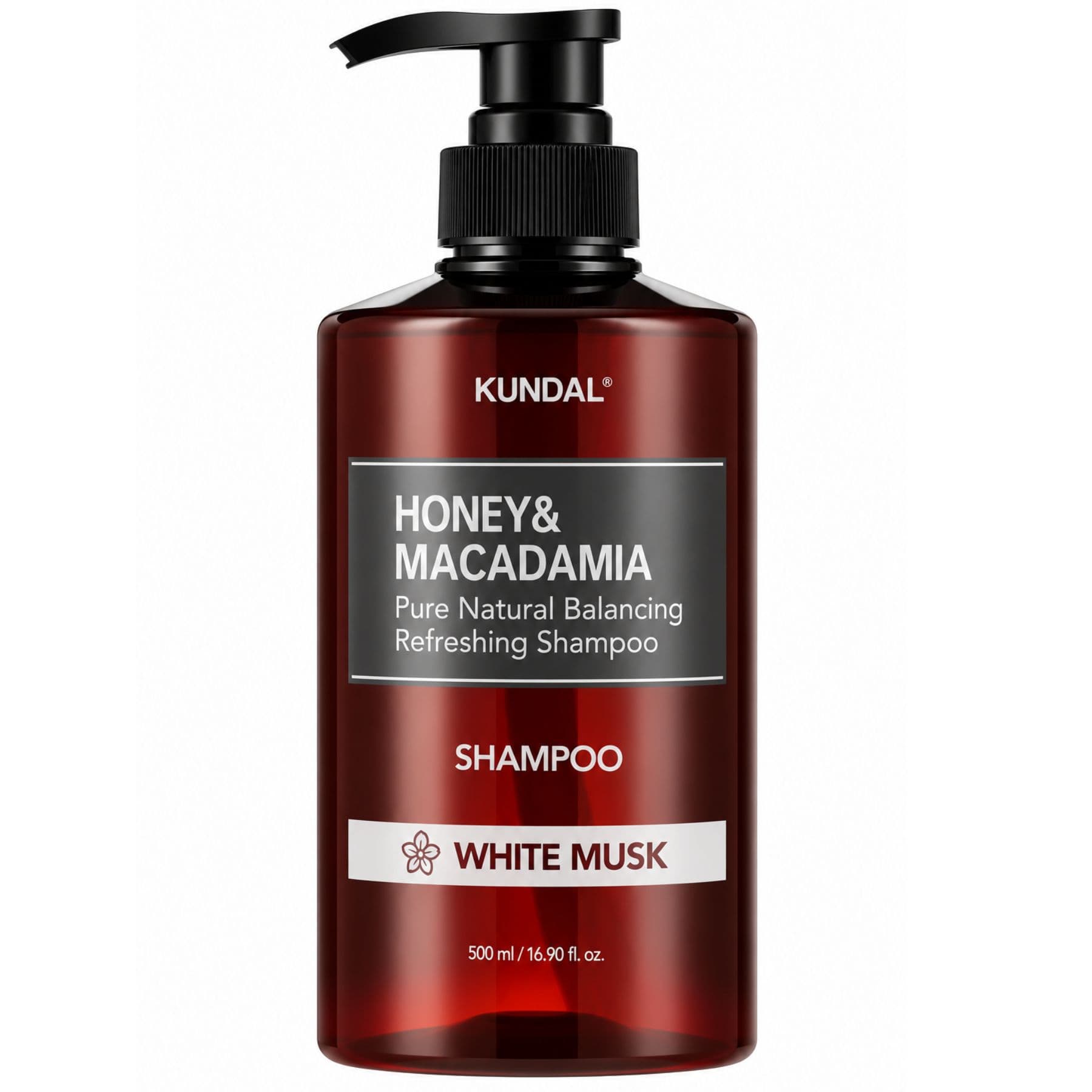 Натуральний парфумований шампунь "Мед і Макадамія" KUNDAL White Musk 500 мл