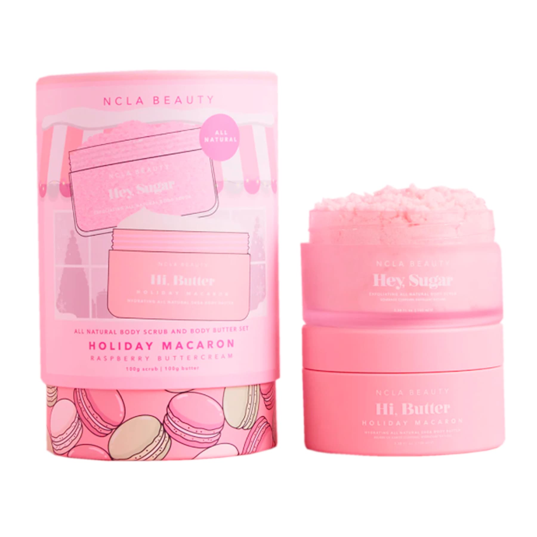 Подарунковий набір для догляду за тілом "Святкові макаруни" NCLA BEAUTY Holiday Macaron Body Care Set 2 в 1
