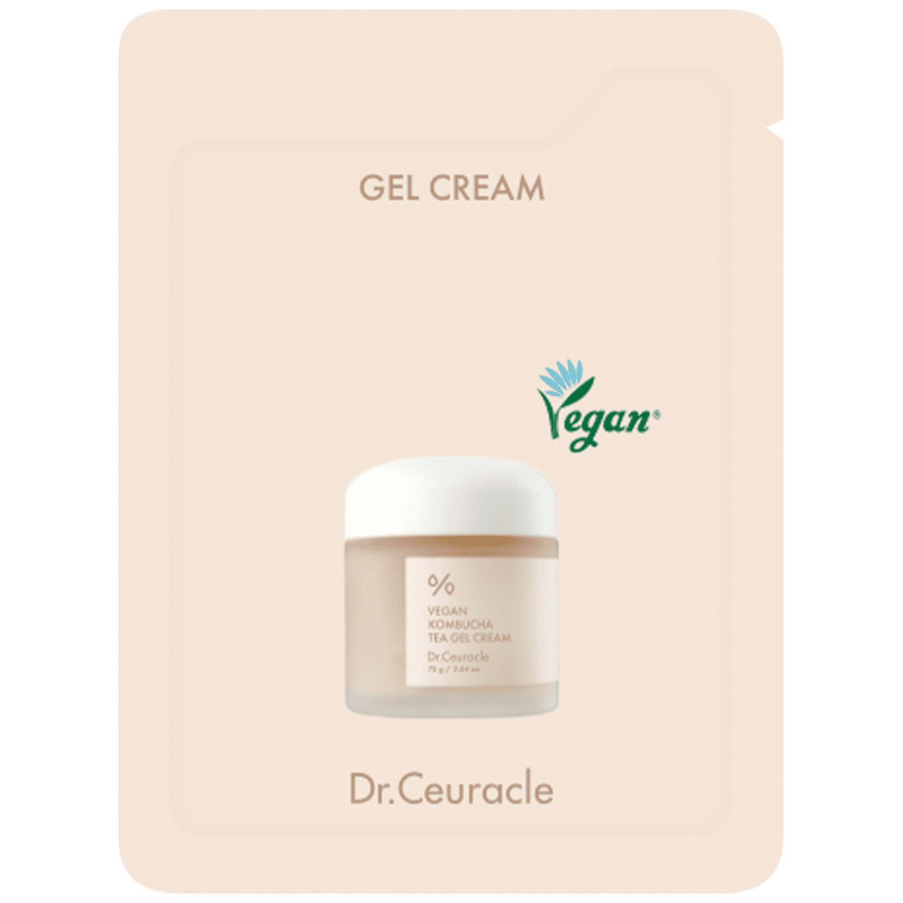 Веганський крем-гель з екстрактом комбучі Dr.Ceuracle Vegan Kombucha Tea Gel Cream 2 мл Саше (Тестер)