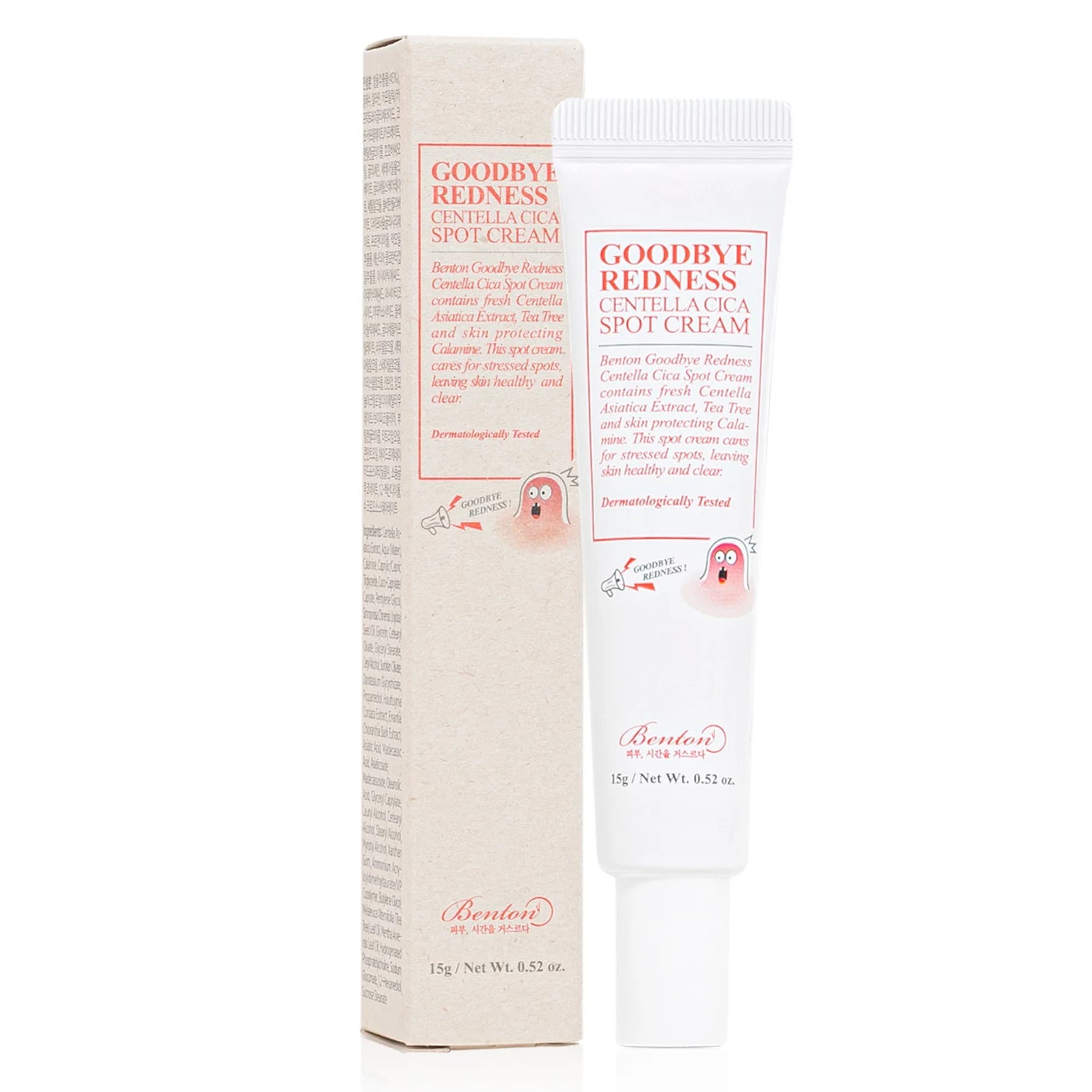 Крем для точкового застосування з центелою  Benton Goodbye Redness Centella Spot Cream 15 г