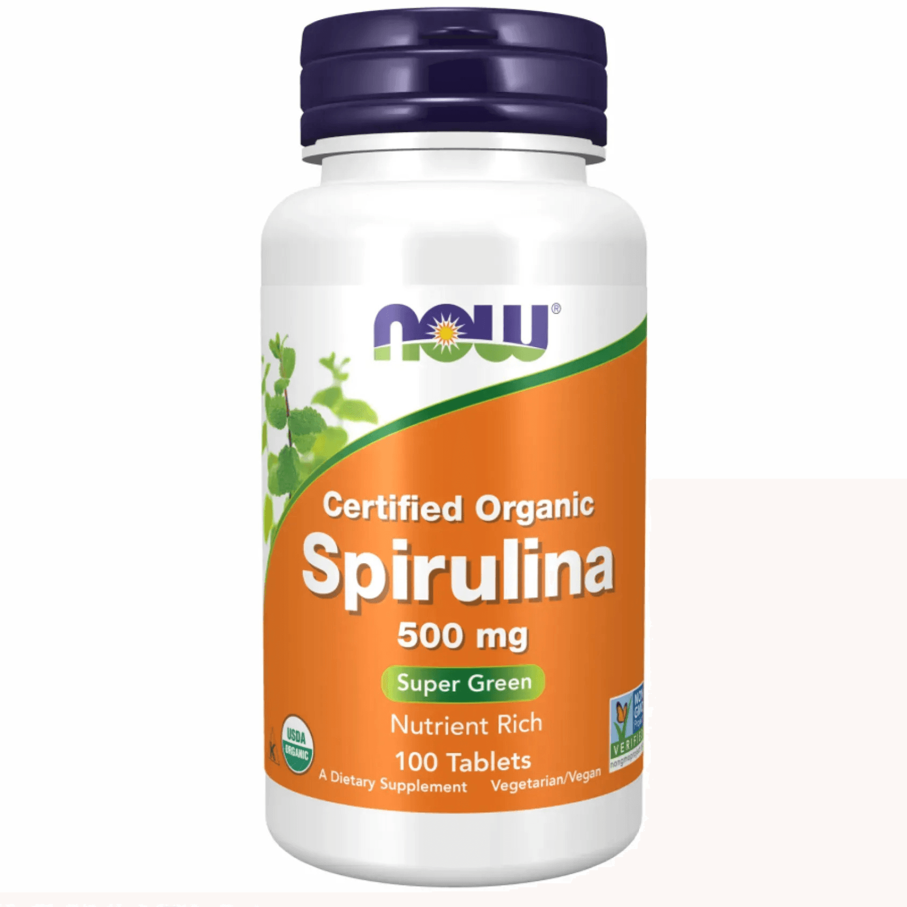 Органічна спіруліна 500 мг NOW Foods Organic Spirulina 500mg 100 шт
